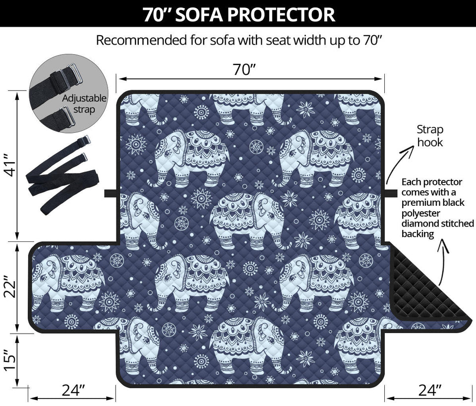 Elephant tribal design pattern Sofa Cover Protector