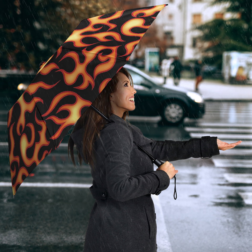 Fire Flame Dark Pattern Umbrella