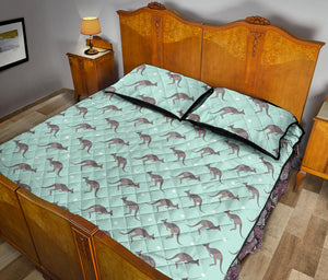 Kangaroo pattern background Quilt Bed Set