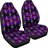 Black Fire Pink And Purple  Set Of 2 Car Seat Covers