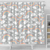 Cute Rainbow Clound Star Pattern Shower Curtain Fulfilled In US