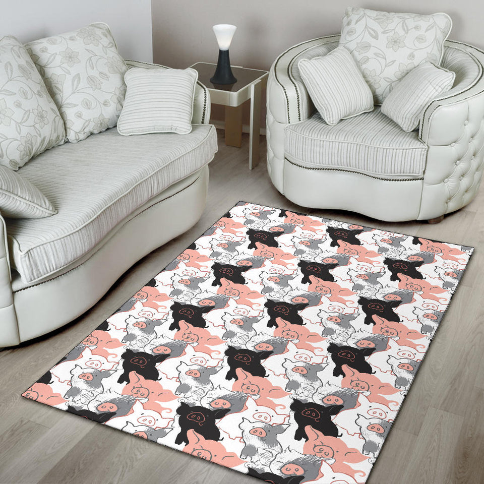 Pig Pattern Print Design 05 Area Rug