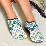 Zigzag  Chevron Paint Design Pattern Aqua Shoes