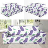 Eggplant Pattern Print Design 05 Sofa Slipcover