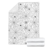 Spider Web Cobweb Pattern White Background Premium Blanket