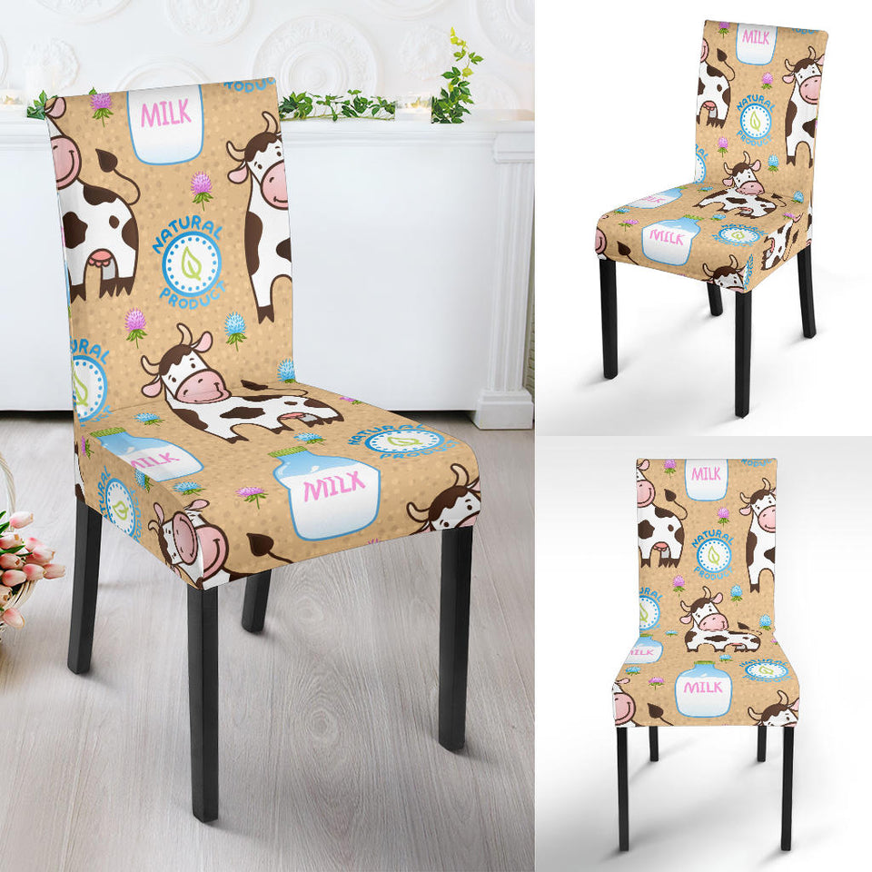 Cow Bottle Of Milk Pattern Dining Chair Slipcover