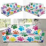 Dog Paws Pattern Print Design 01 Sofa Slipcover