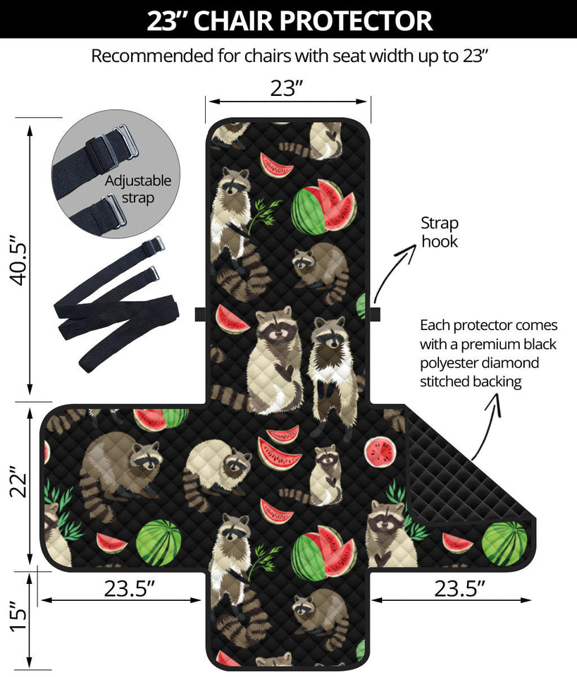 Raccoon watermelon pattern Chair Cover Protector