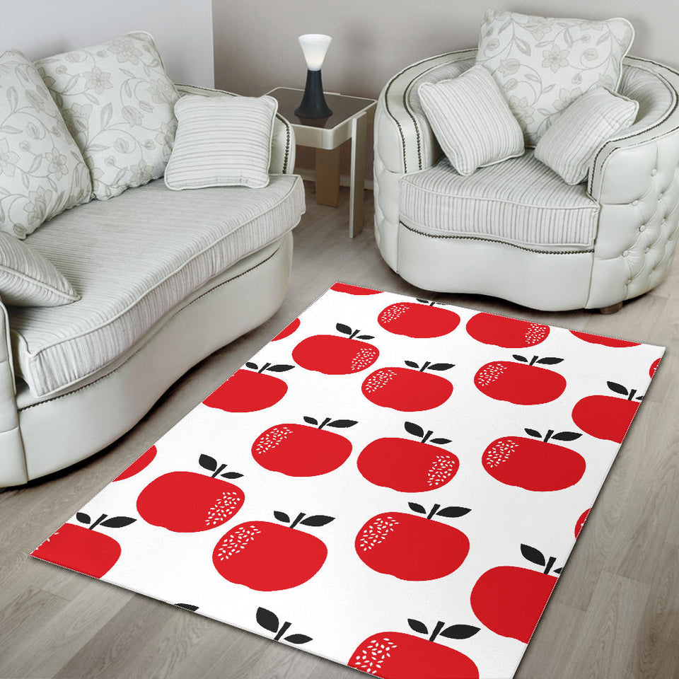 Red Apples White Background Area Rug