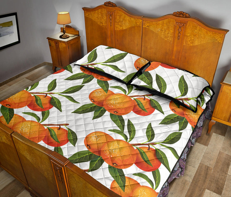 Oranges pattern background Quilt Bed Set