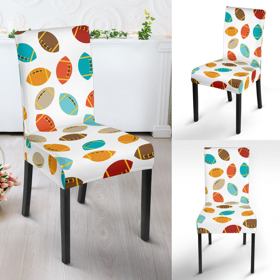 Colorful American Football Ball Pattern Dining Chair Slipcover