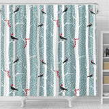 Crows Christmas Hat Scarf Shower Curtain Fulfilled In US