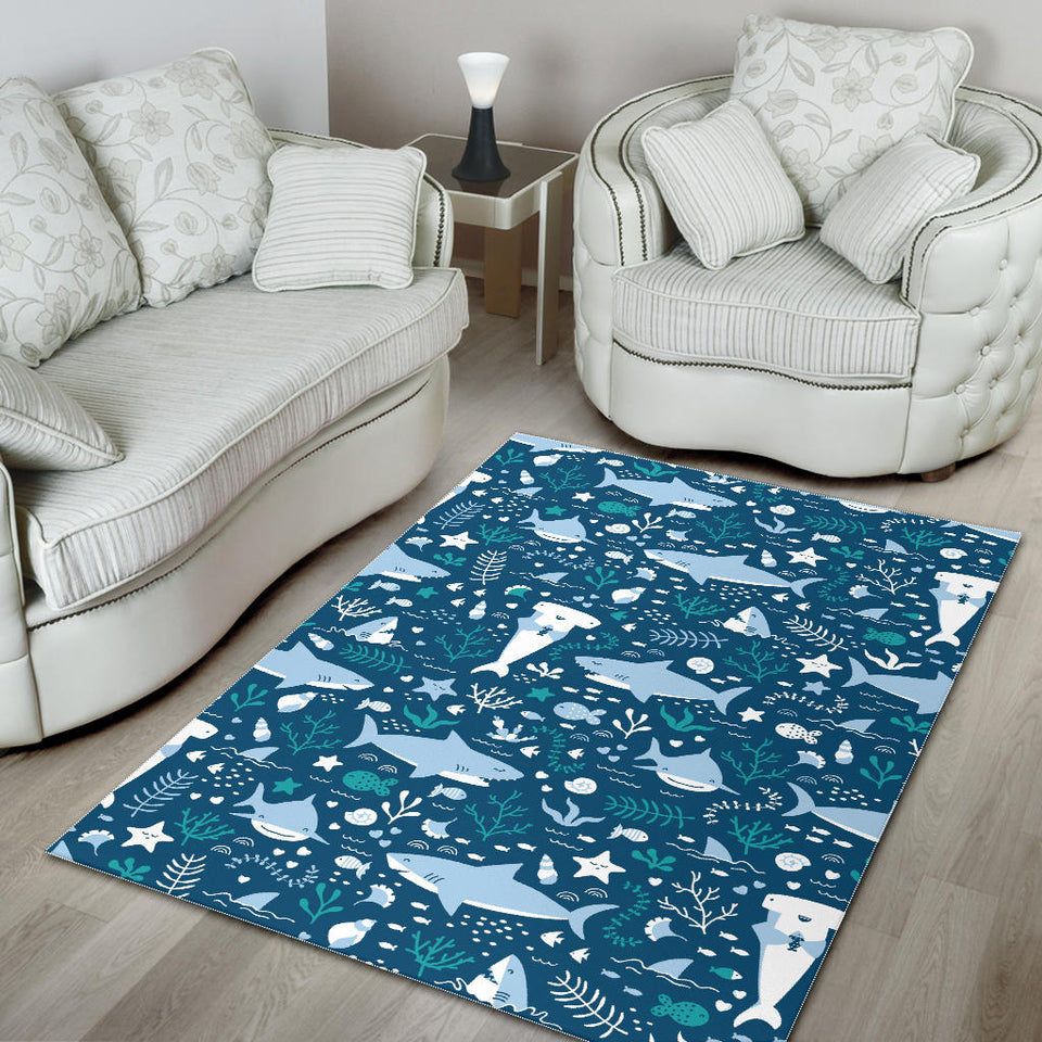 Cute Shark Pattern Area Rug