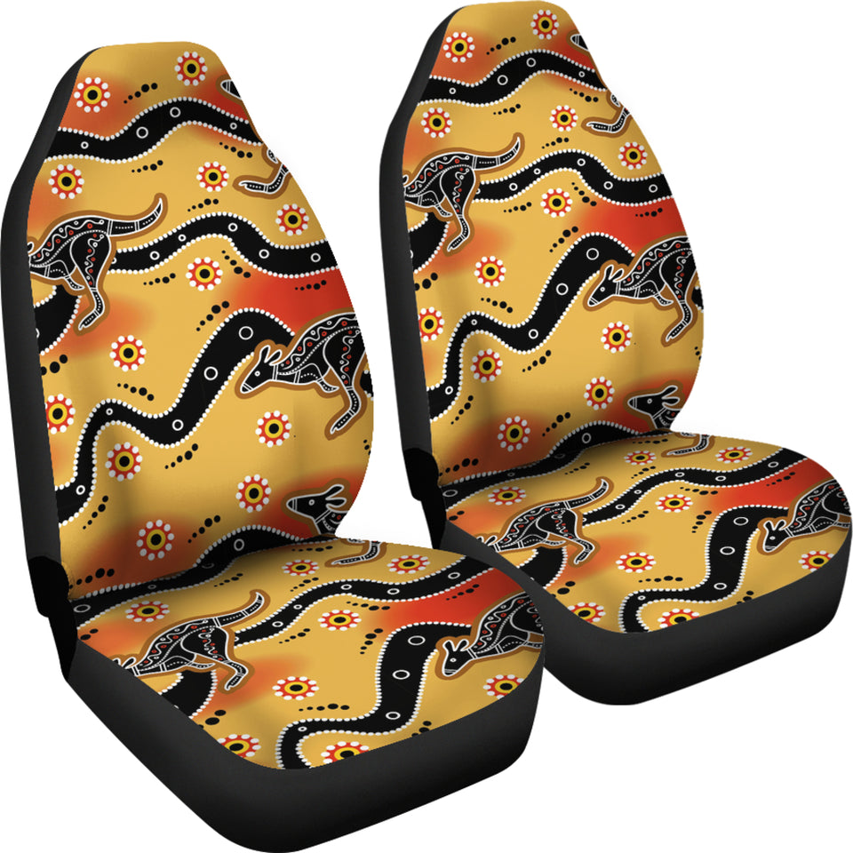 Kangaroo Australian Aboriginal Art Pattern Universal Fit Car Seat Covers