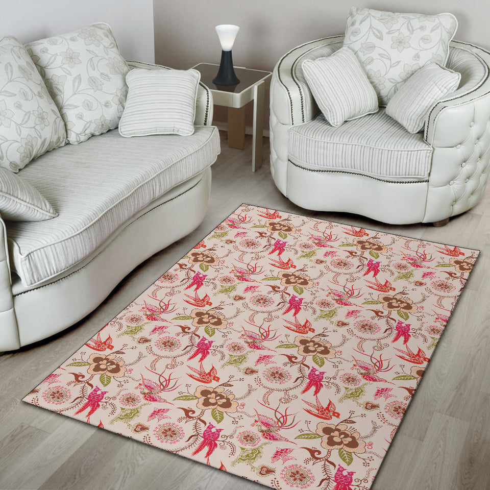 Swallow Pattern Print Design 01 Area Rug