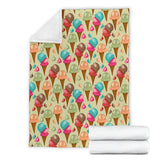 Colorful Ice Cream Pattern Premium Blanket