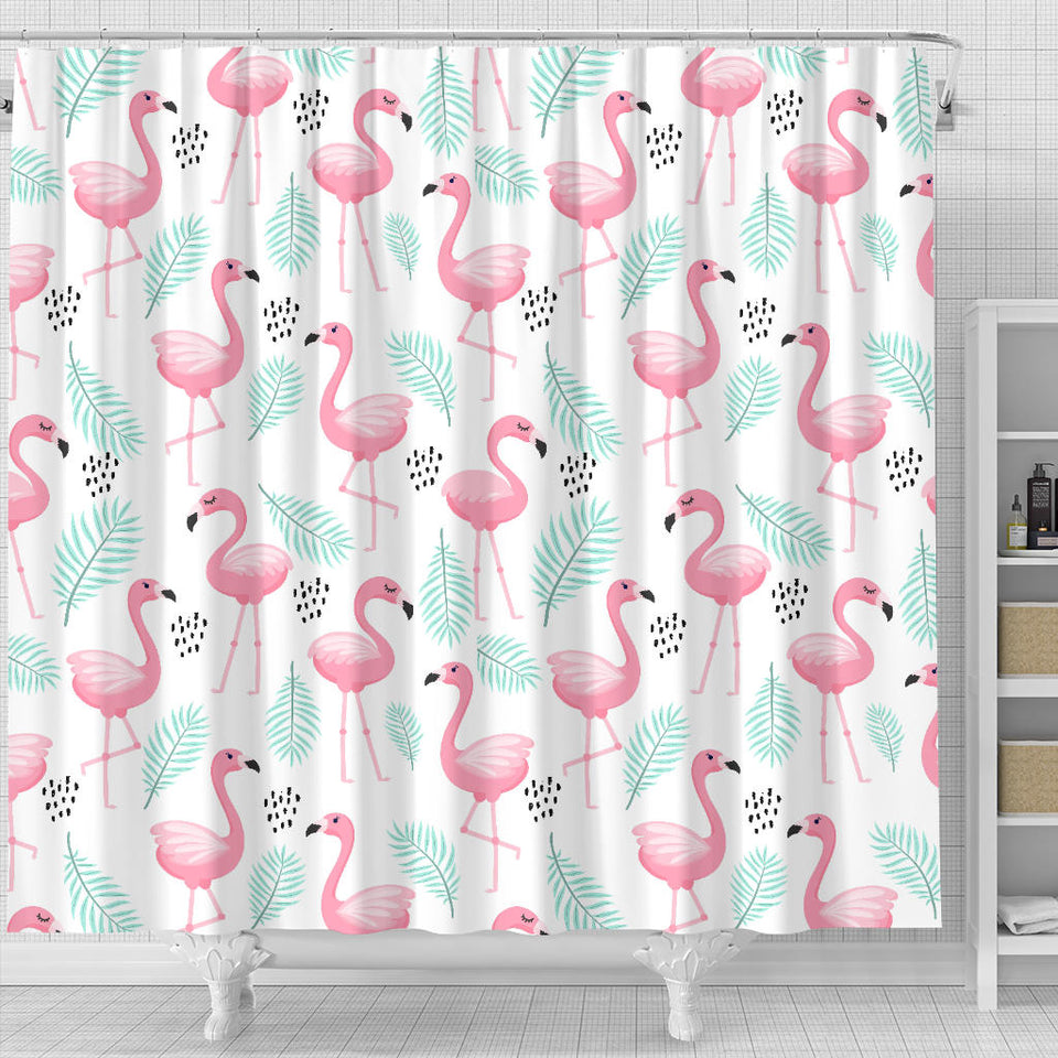 Cute Flamingo Pattern Shower Curtain Fulfilled In US