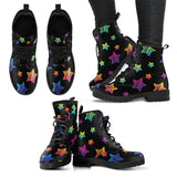 Colorful Star Pattern Leather Boots