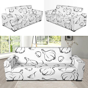 Garlic Pattern Black White Sofa Slipcover