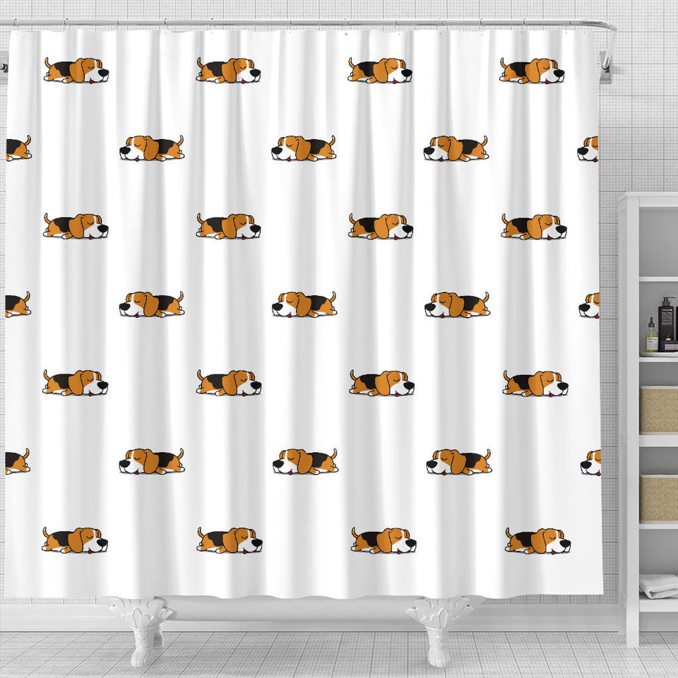 Cute Beagle Dog Sleeping Pattern Shower Curtain Fulfilled In US