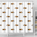 Cute Beagle Dog Sleeping Pattern Shower Curtain Fulfilled In US