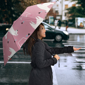 Llama Alpaca Pink Background Umbrella