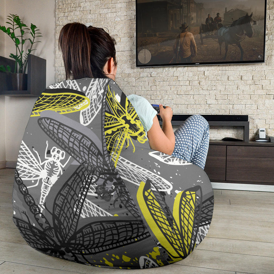 Hand Drawn Dragonfly Pattern Bean Bag Cover