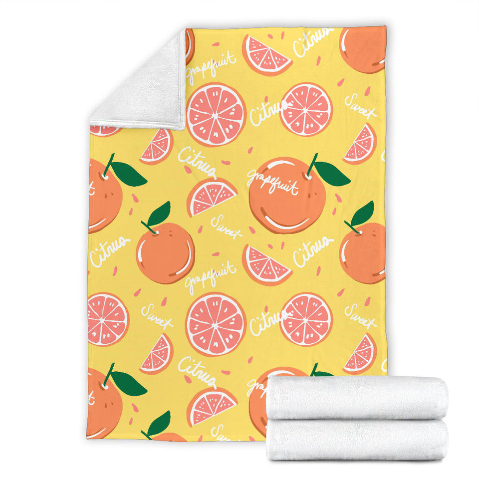 Grapefruit Yellow Background Premium Blanket