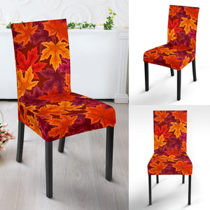 Autumn Maple Leaf Pattern Dining Chair Slipcover