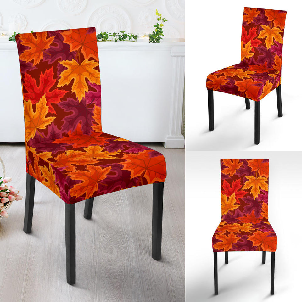 Autumn Maple Leaf Pattern Dining Chair Slipcover