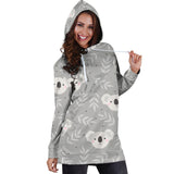 Cute Koala Leaves Pattern Women'S Hoodie Dress