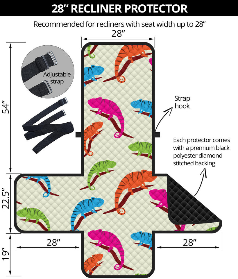 Colorful Chameleon lizard pattern Recliner Cover Protector