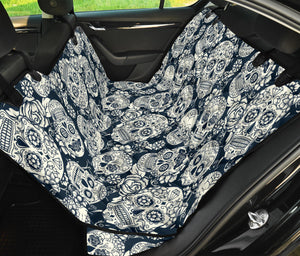Sugar Skull Black White Pattern Dog Car Seat Covers