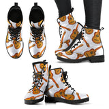 Paint Guitar Pattern Leather Boots