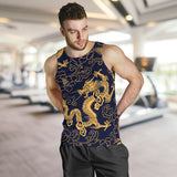 Gold dragon pattern Men Tank Top
