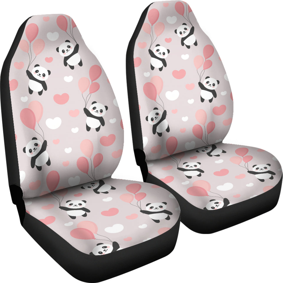 Cute Panda Ballon Heart Pattern Universal Fit Car Seat Covers