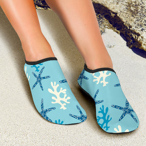 Blue Starfish Coral Reef Pattern Aqua Shoes