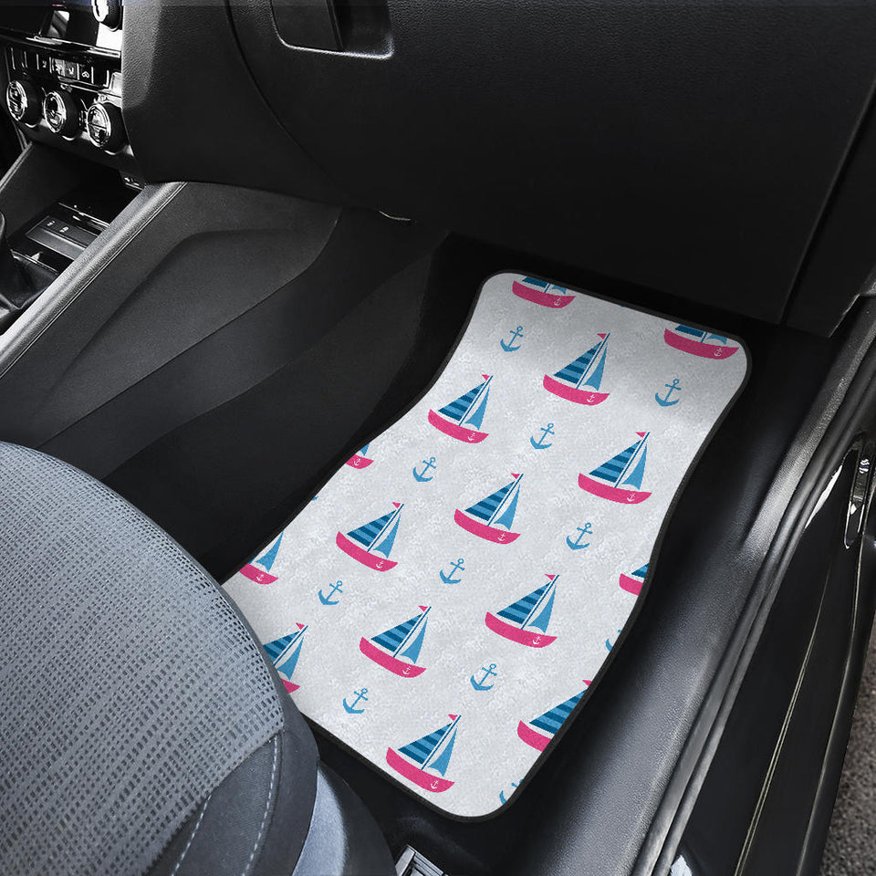 Sailboat Anchor Pattern Front And Back Car Mats