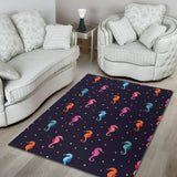 Watercolor Colorful Seahorse Pattern Area Rug