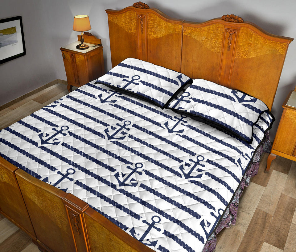 Anchor rope nautical  pattern Quilt Bed Set