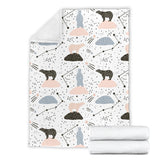 Polar Bears Star Poka Dot Pattern Premium Blanket