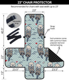 Lovely Sea Otter Pattern Chair Cover Protector