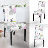 Cute Elephant Mouse Pattern Dining Chair Slipcover