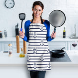 Anchor Rope Nautical  Pattern Adjustable Apron