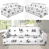 Cute French Bulldog Paw Pattern Sofa Slipcover