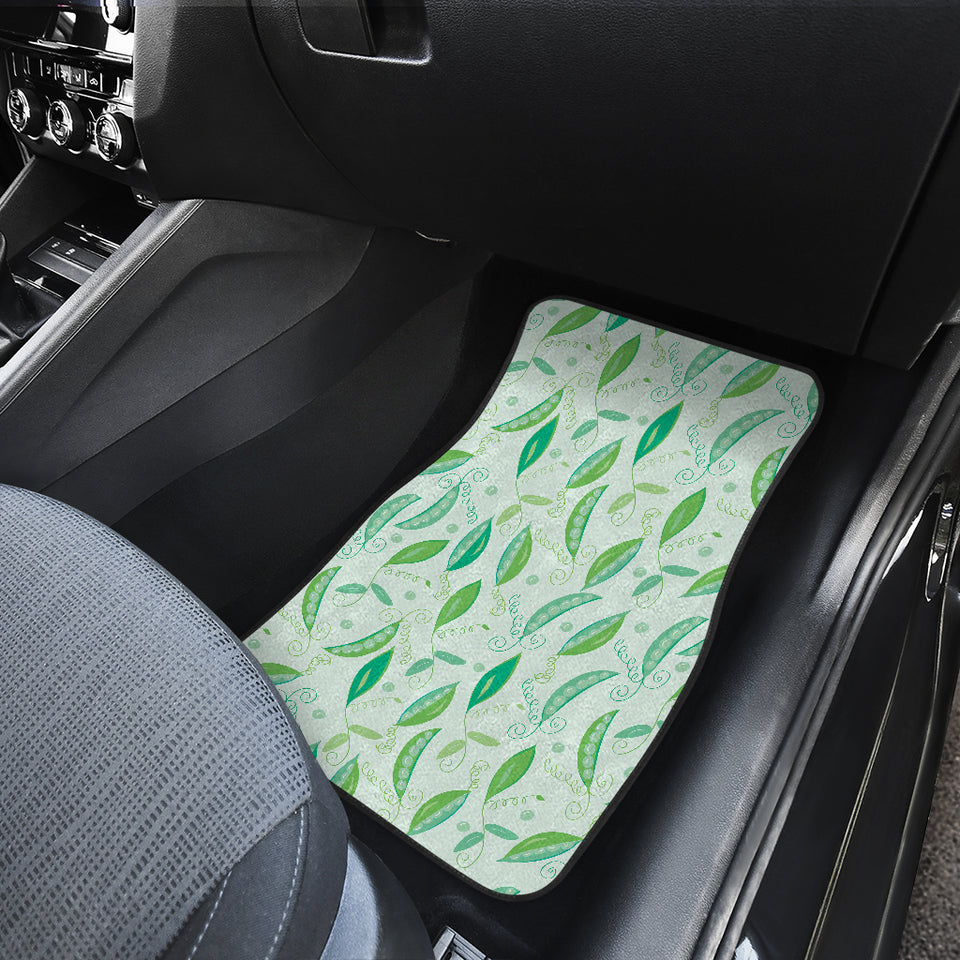 Green Peas Pattern Print Design 01 Front and Back Car Mats
