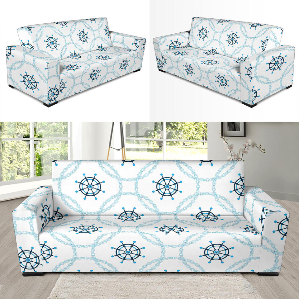 Nautical Steering Wheel Chain Sofa Slipcover