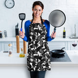 Crow Illustration Pattern Adjustable Apron