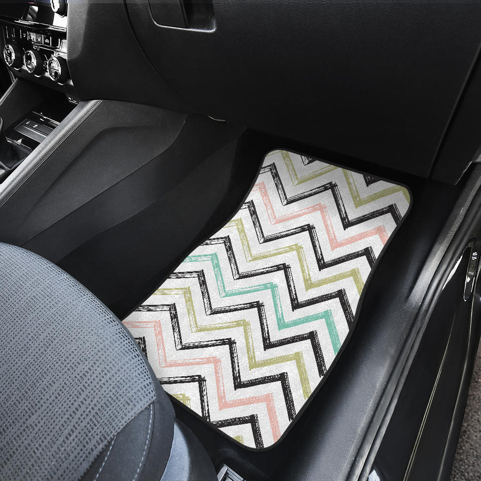 Zigzag  Chevron Paint Pattern Front Car Mats