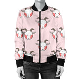 Cute Goat Pattern Women'S Bomber Jacket